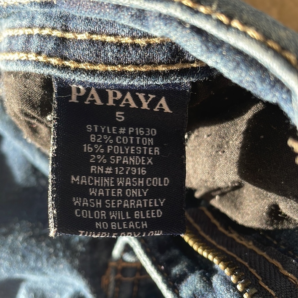 Vintage 90s Papaya Dark Blue Skinny Jeans - Picture 4 of 6